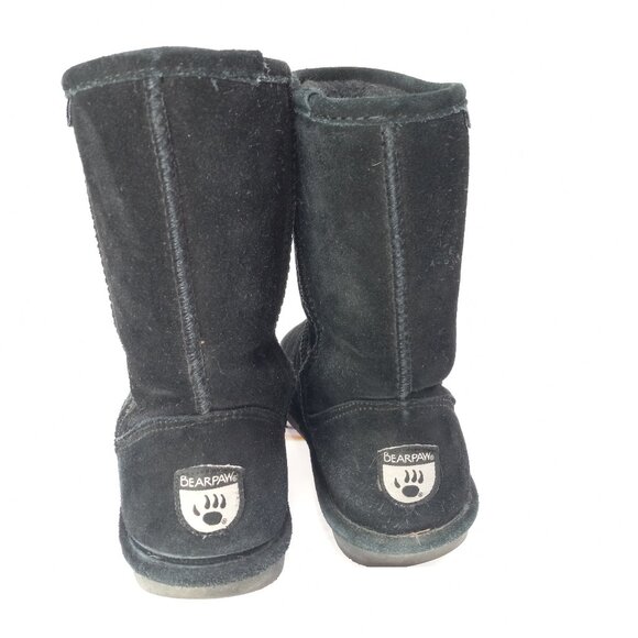 Black Suede BEARPAW Lined Snow Winter Boots Size 9 - Picture 7 of 13